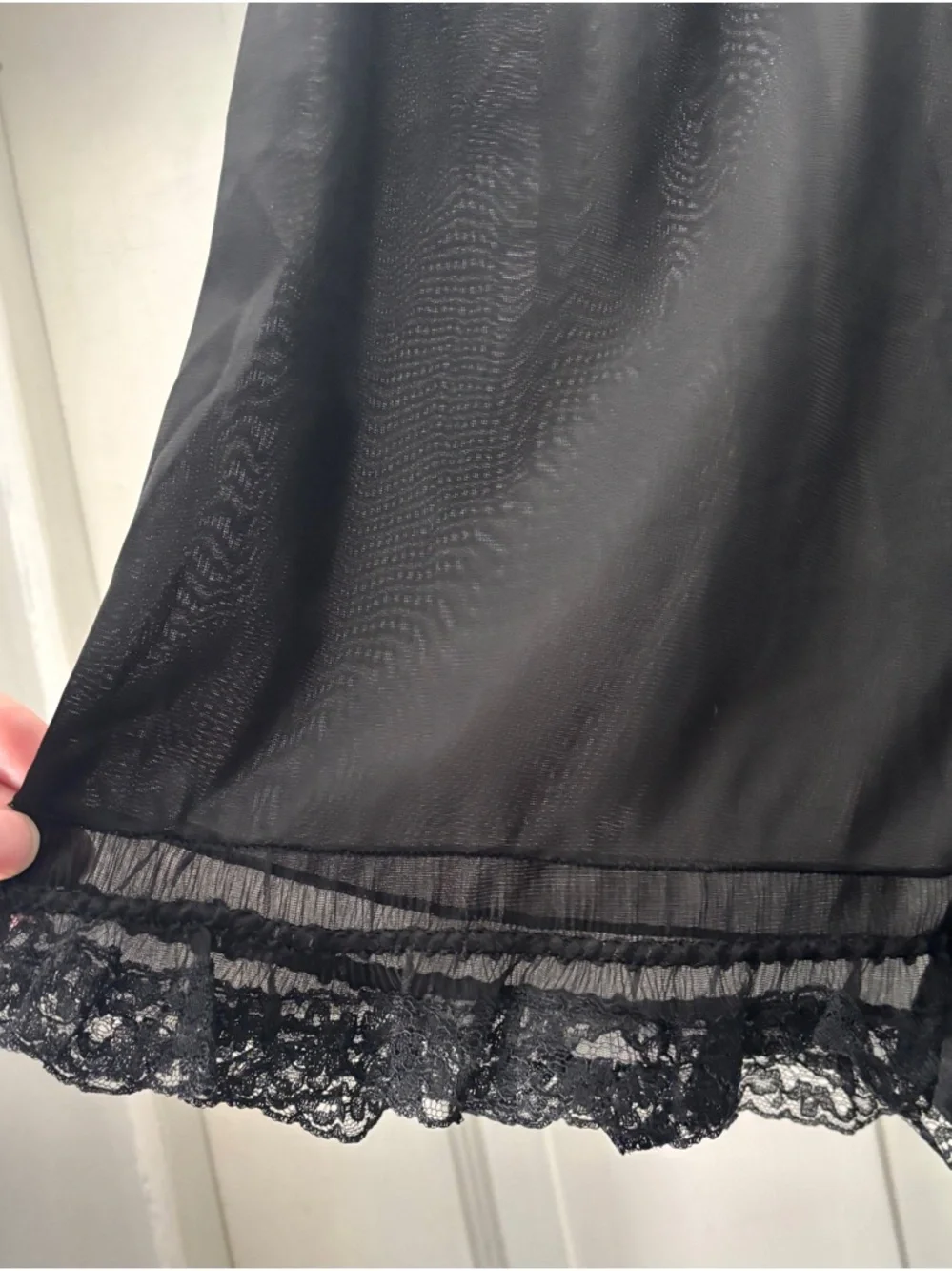 Vintage 60s Black Lace Trim Tap Pants Pettipants Slip Shorts Size 7 Large - Picture 6 of 10